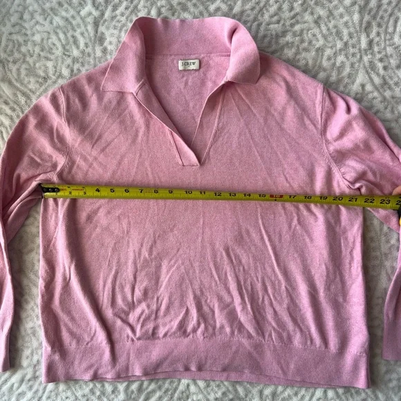 J. Crew Women’s Light Pink Collared V-Neck Pullover Sweater - Picture 6 of 9